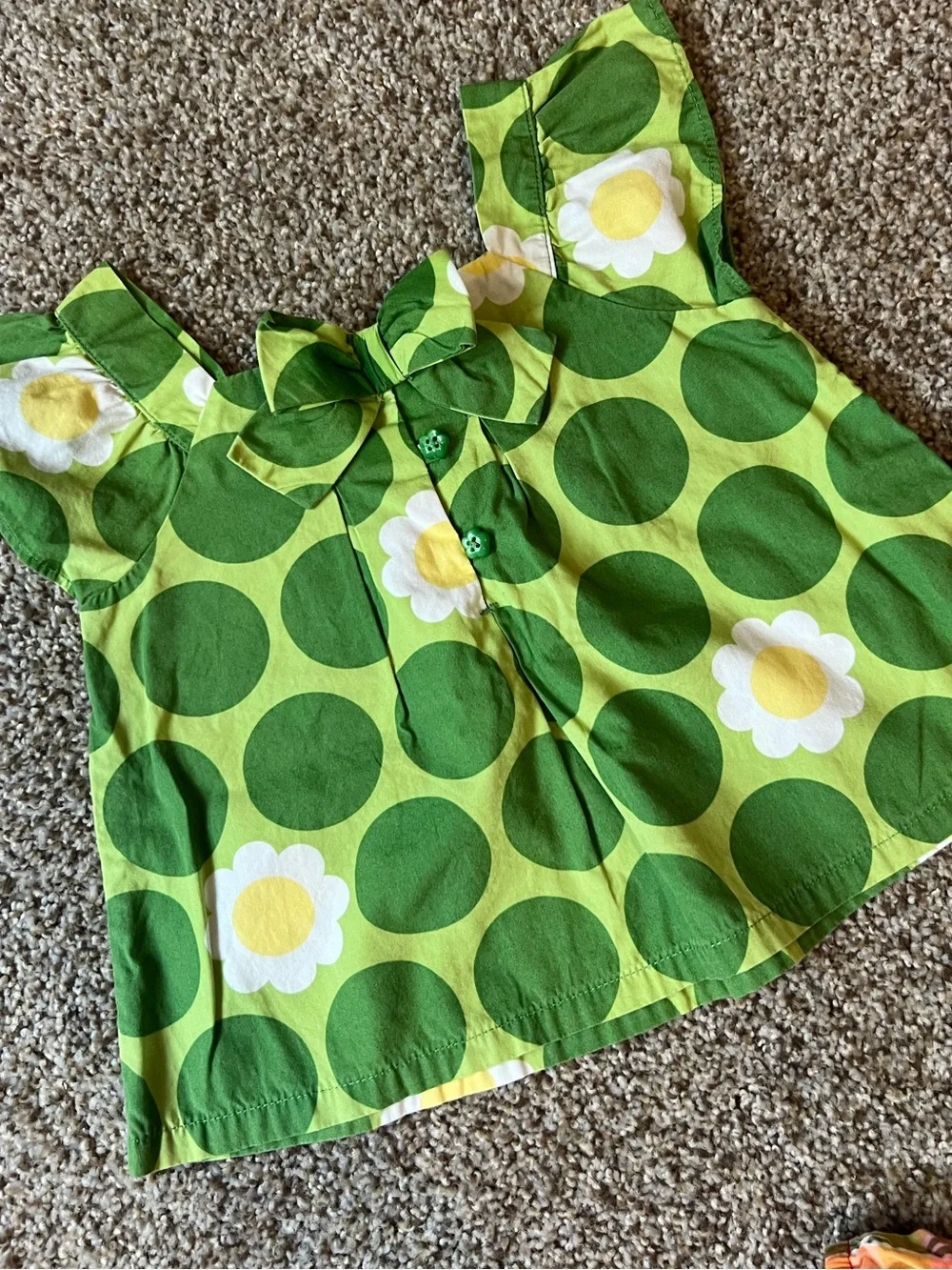 🎉5/$20🎉GYMBOREE Green Polka Dot Daisy Top